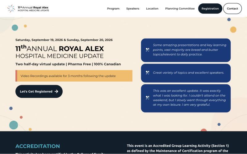 Royal Alex Hospital Medicine Update website